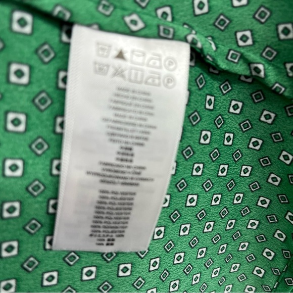 Michael Kors Green Geometric Tie Hem Open Blouse - Picture 8 of 8